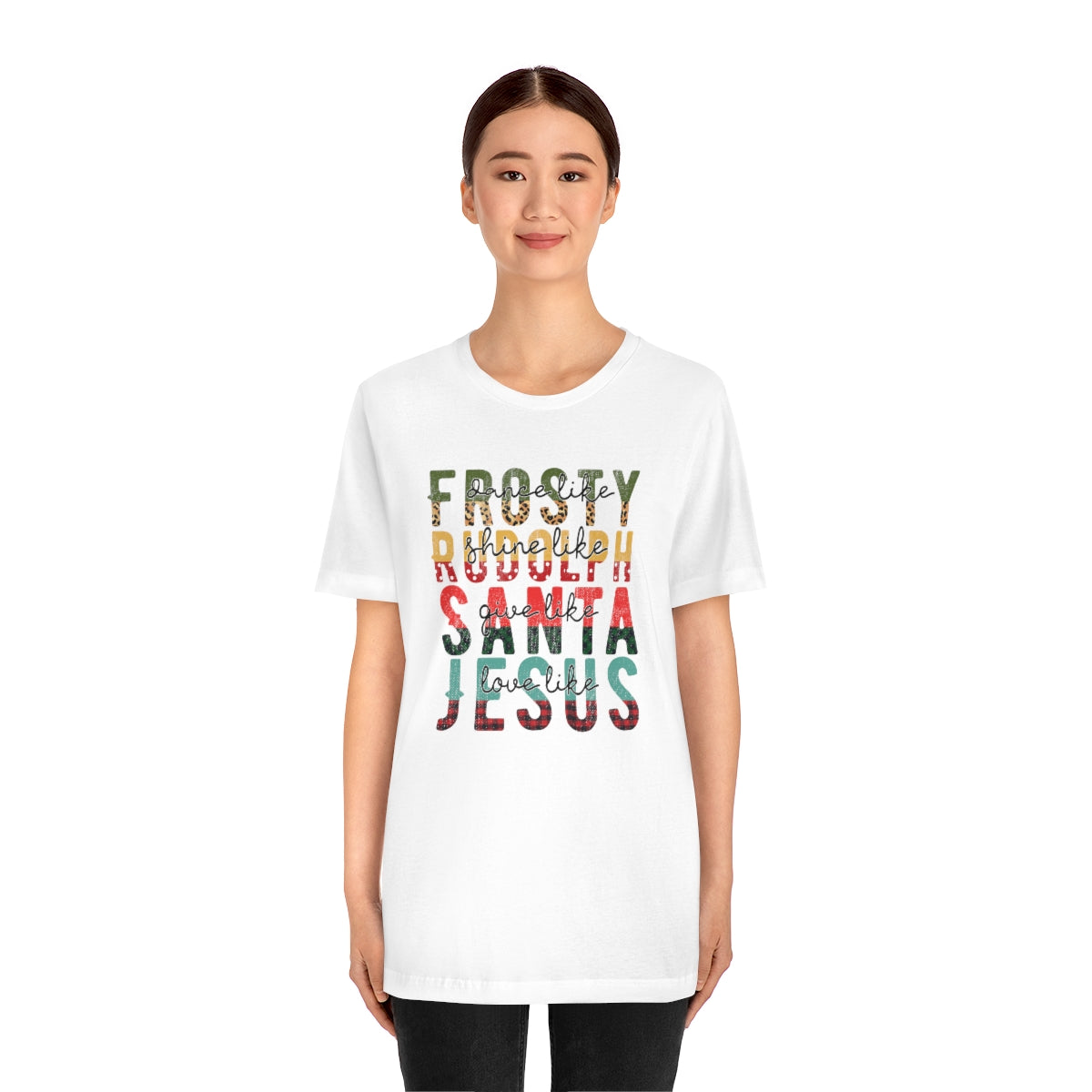 Frosty Rudolph Santa Jesus Christmas Tshirt