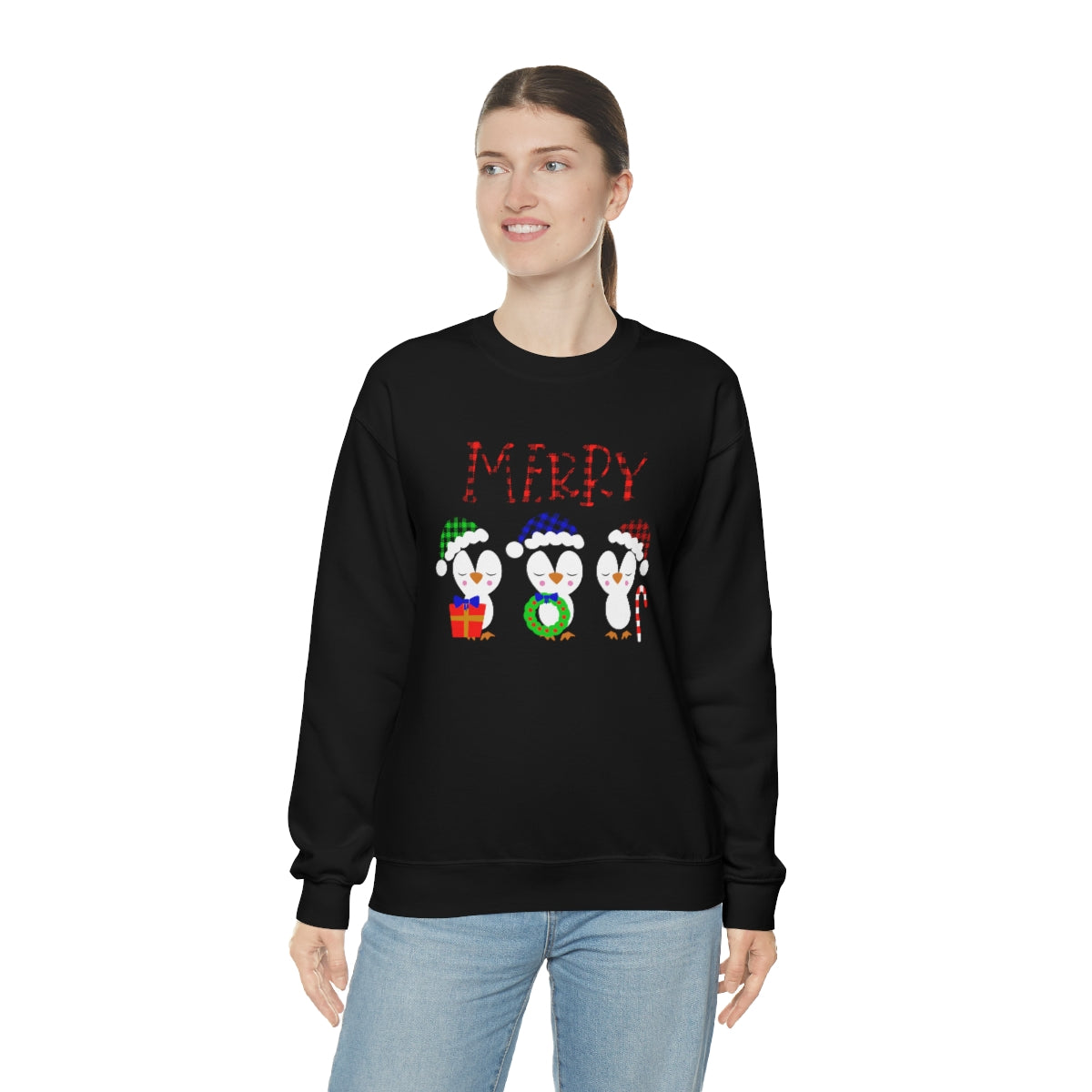 Merry Christmas Cute Penguins Xmas Holiday Sweatshirt