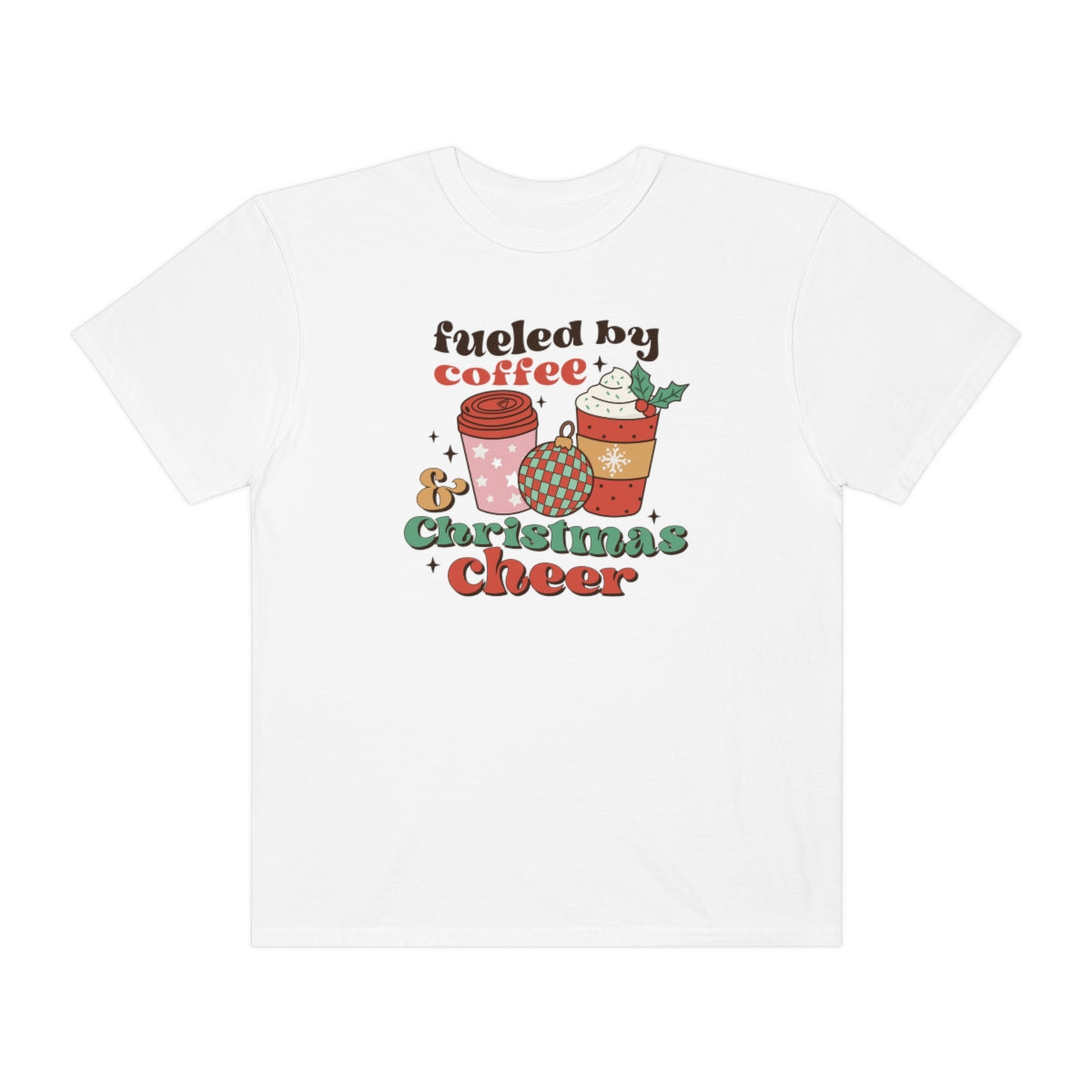 Fueled by Coffee and Christmas Cheer Retro Xmas TShirt