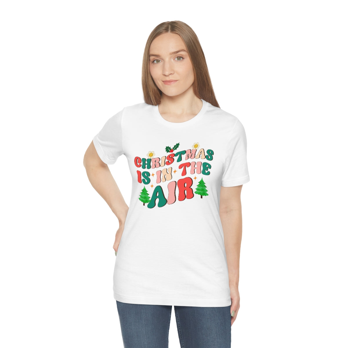 Retro Christmas is in the Air Cute Xmas Trees Holiday Tshirt