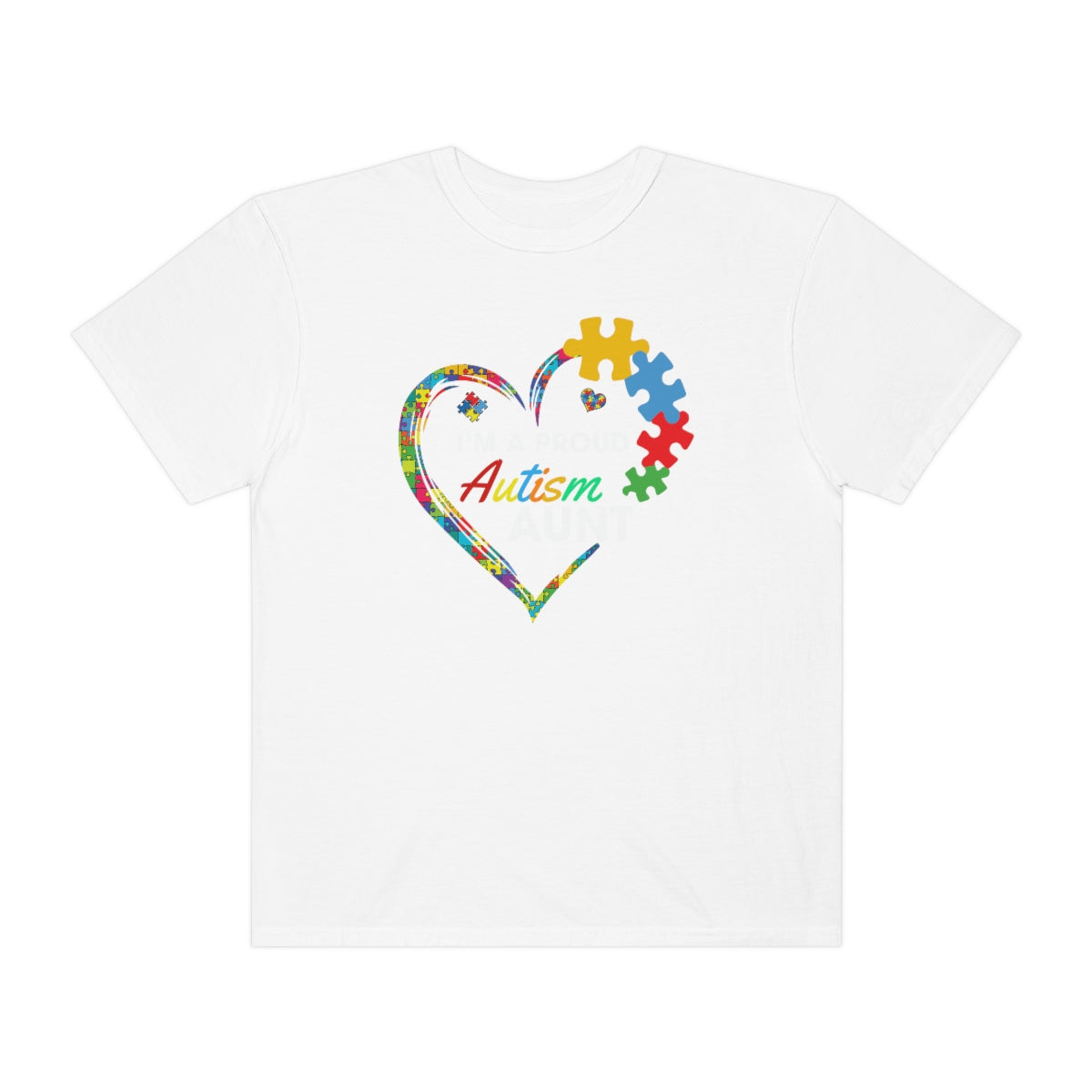 Proud Aunt Heart Puzzle Pieces Autism Awareness Tshirt