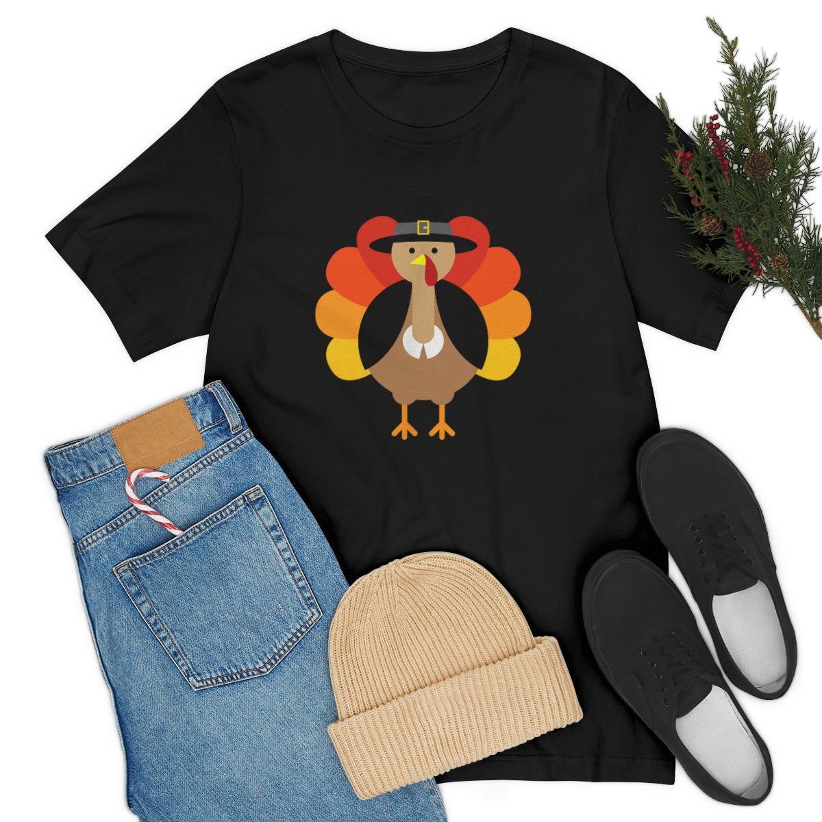 Bold Turkey Thanksgiving Tshirt Design | Thanksgiving TShirt | Thanksgiving T-Shirt | Thanksgiving Teeshirt Design on Unisex Jersey Short Sleeve Tee