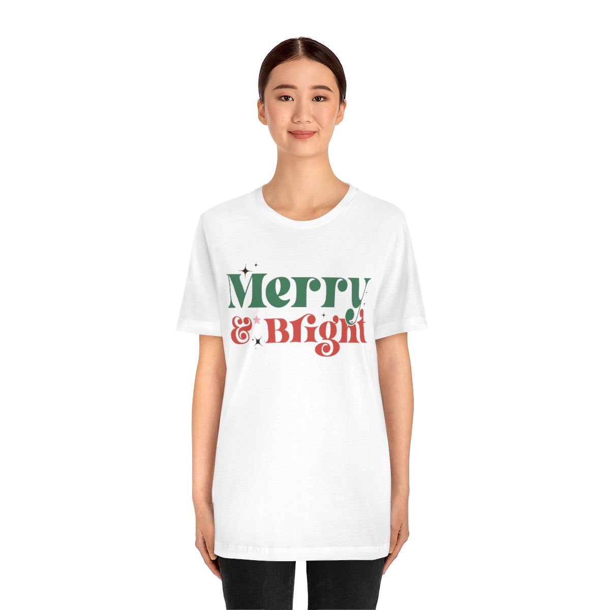 Retro Merry & Bright Vintage Style Christmas Xmas Holiday Tshirt