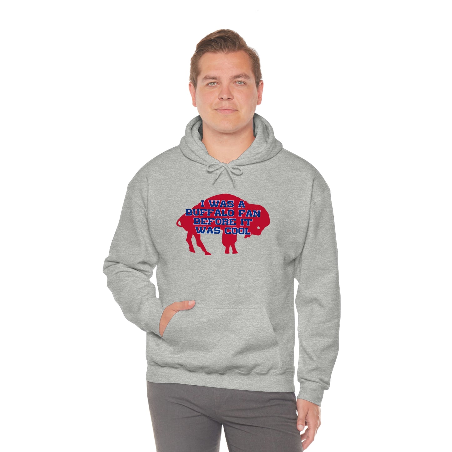 I Was a Buffalo Fan Before it was Cool Retro Red Logo Bills Mafia Football Hooded Sweatshirt