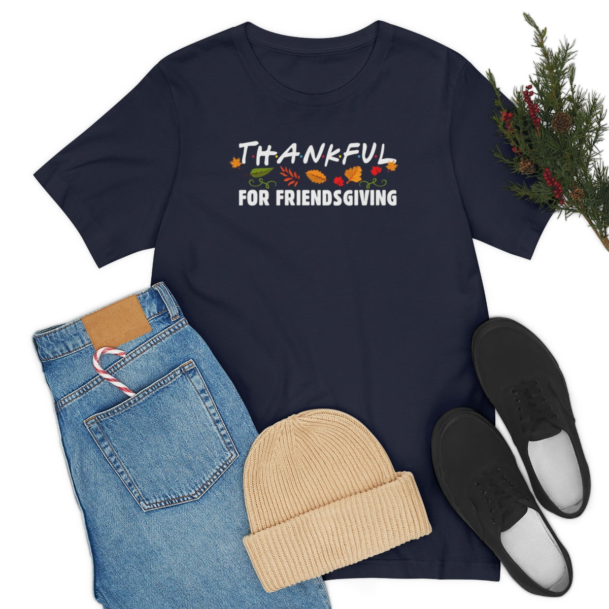 Thankful for Friendsgiving Friends Themed Thanksgiving Tshirt