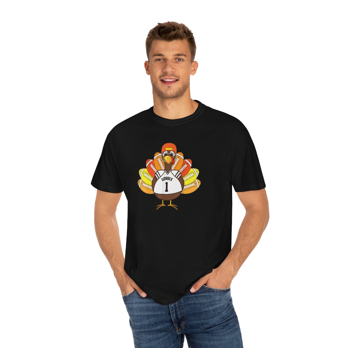 Gobble Turkey Football Thanksgiving Dinner Themed TShirt