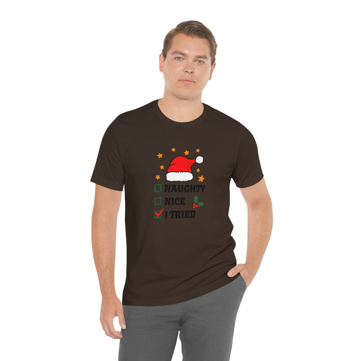 Naughty Nice I Tried Christmas Tshirt