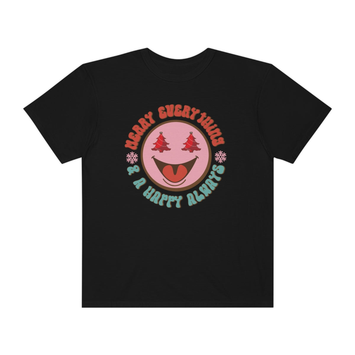 Merry Everything Happy Always Happy Face Retro Christmas Tshirt