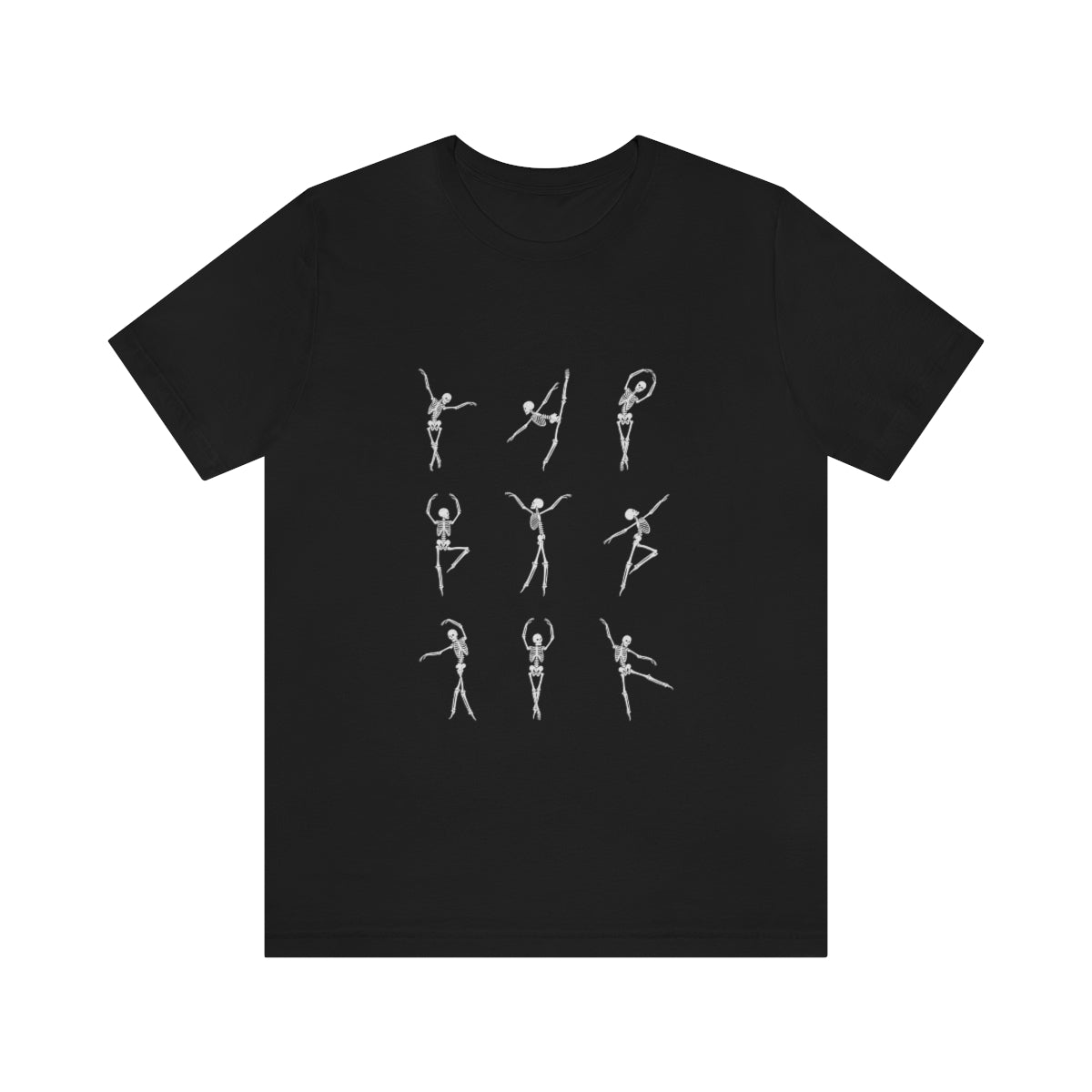 Dancing Skeletons Halloween Design on Unisex Jersey Short Sleeve Tee