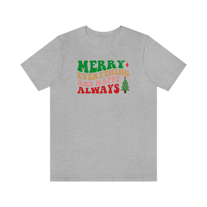 Merry Everything Retro Lettering Christmas Tshirt