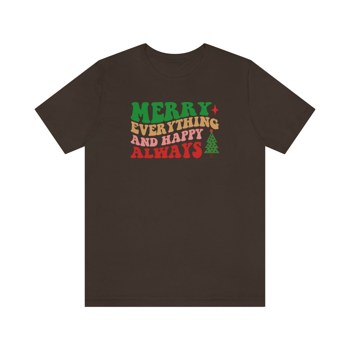 Merry Everything Retro Lettering Christmas Tshirt