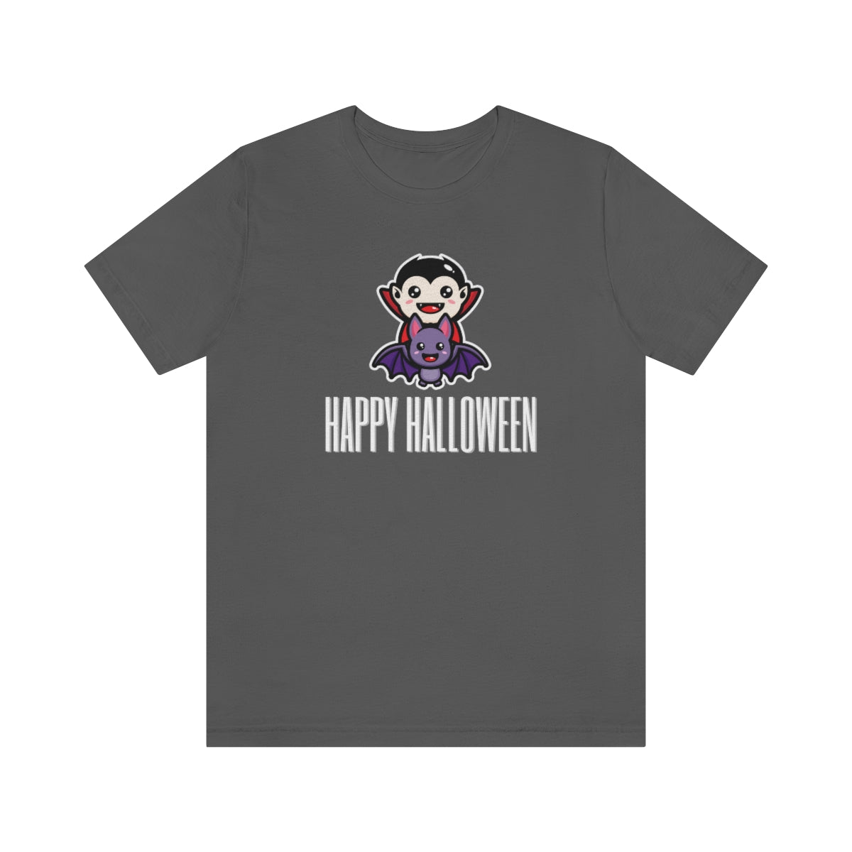 Dracula Bat Vampire Cute Happy Halloween Tshirt, Funny TShirt Design on Unisex Jersey Short Sleeve Tee