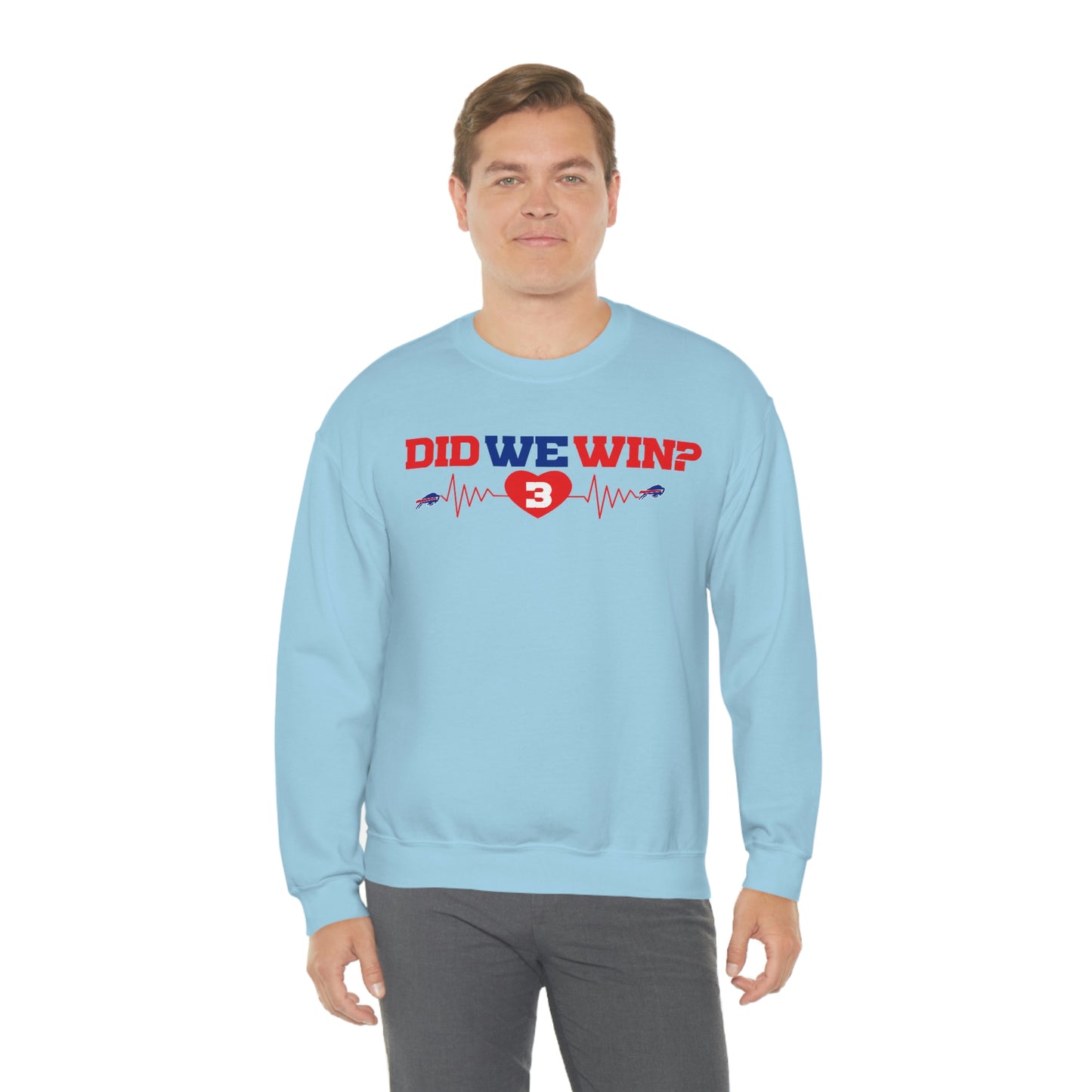 Did We Win? Heartbeat #3 Damar Hamlin Buffalo Bills Logo Crewneck Sweatshirt