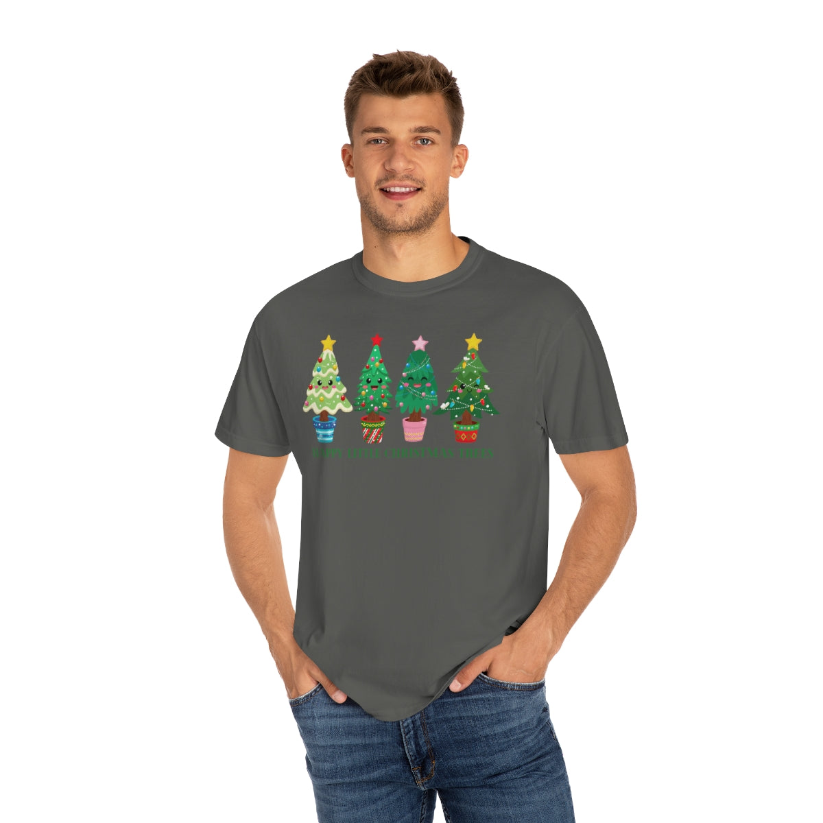 Happy Little Christmas Trees Holiday Xmas TShirt