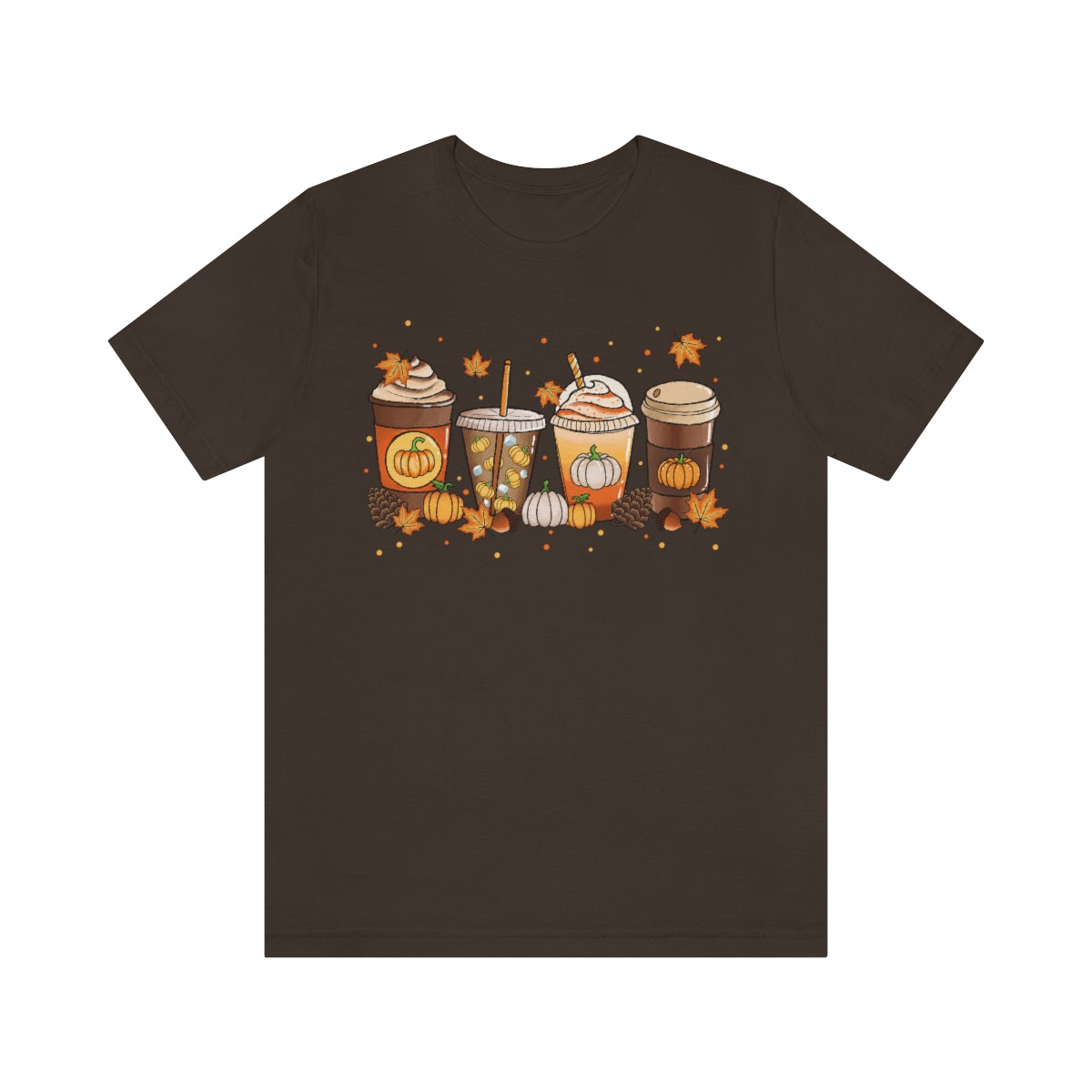 Fall Coffee Shirt Pumpkin Spice Coffee Design Short Sleeve Tshirt