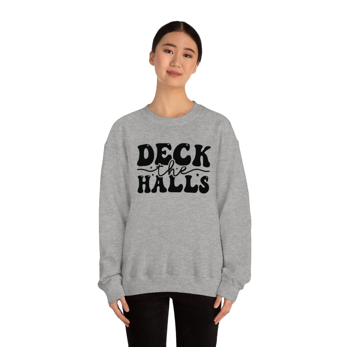 Deck the Halls Retro Lettering Christmas Sweatshirt