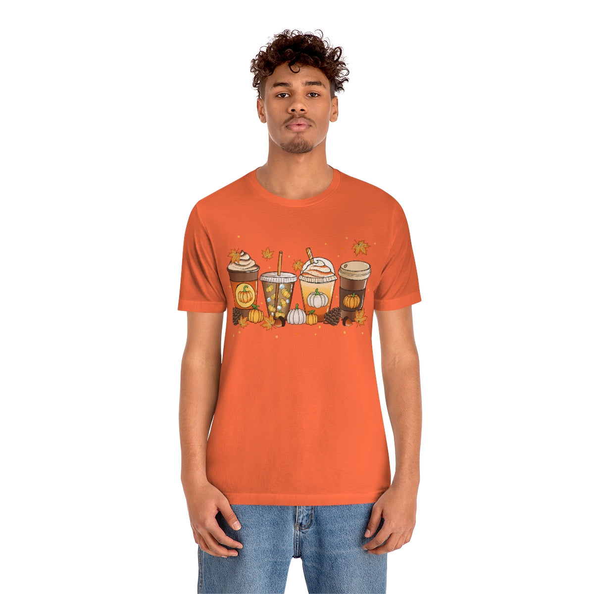 Fall Coffee Shirt Pumpkin Spice Coffee Design Short Sleeve Tshirt