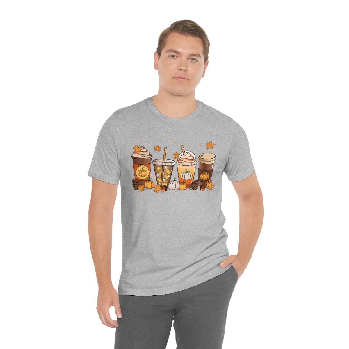 Fall Coffee Shirt Pumpkin Spice Coffee Design Short Sleeve Tshirt