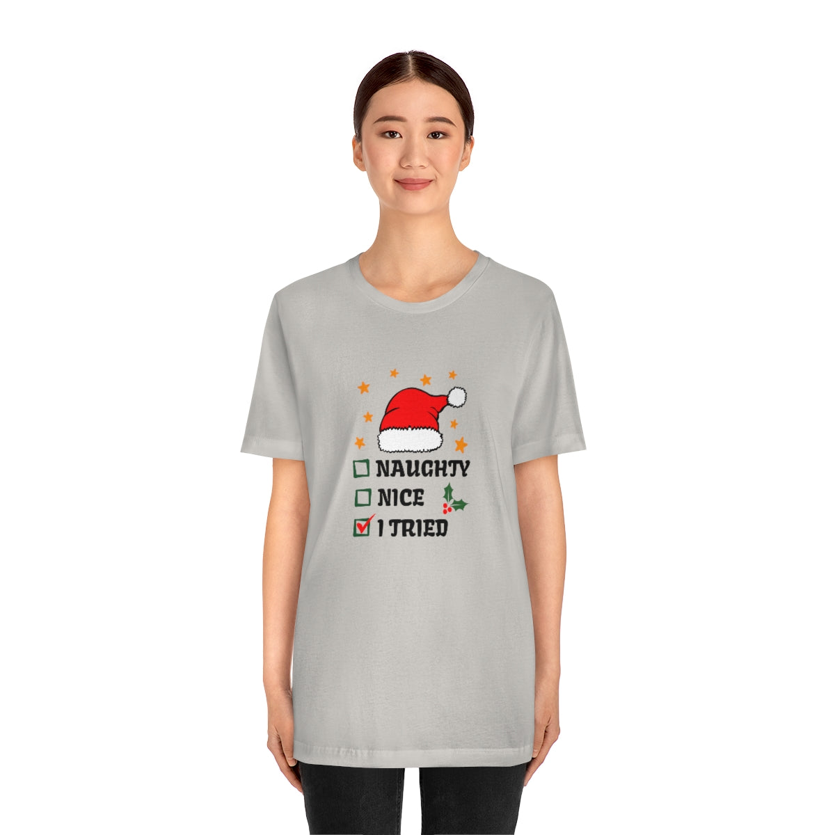 Naughty Nice I Tried Christmas Tshirt