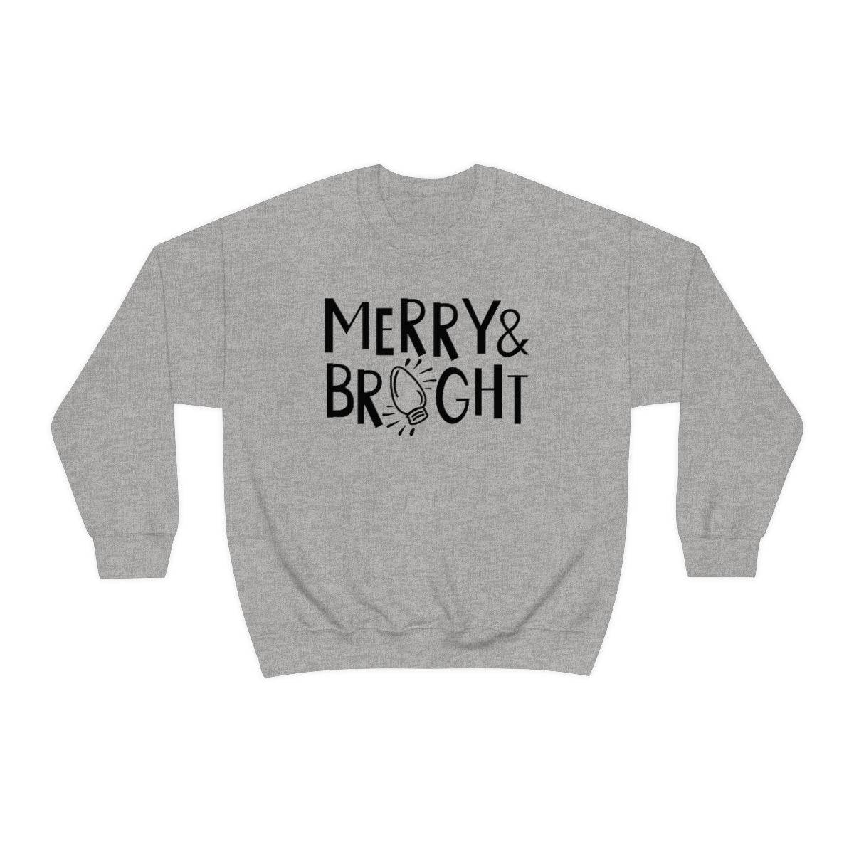 Merry & Bright Christmas Lights Xmas Holiday Sweatshirt