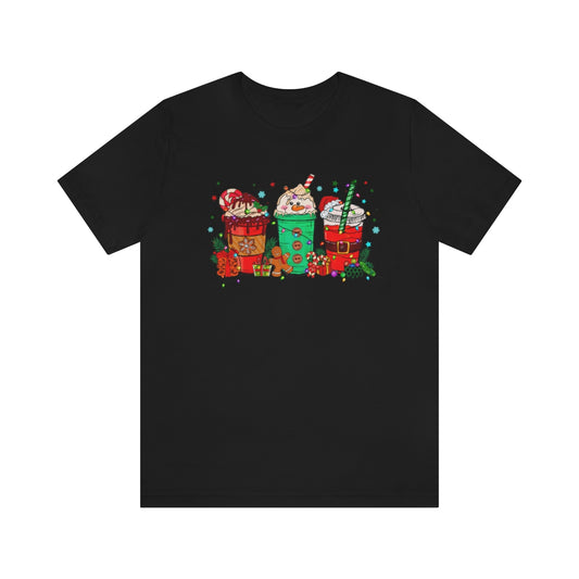 Snowman Coffee Cup Christmas Tshirt