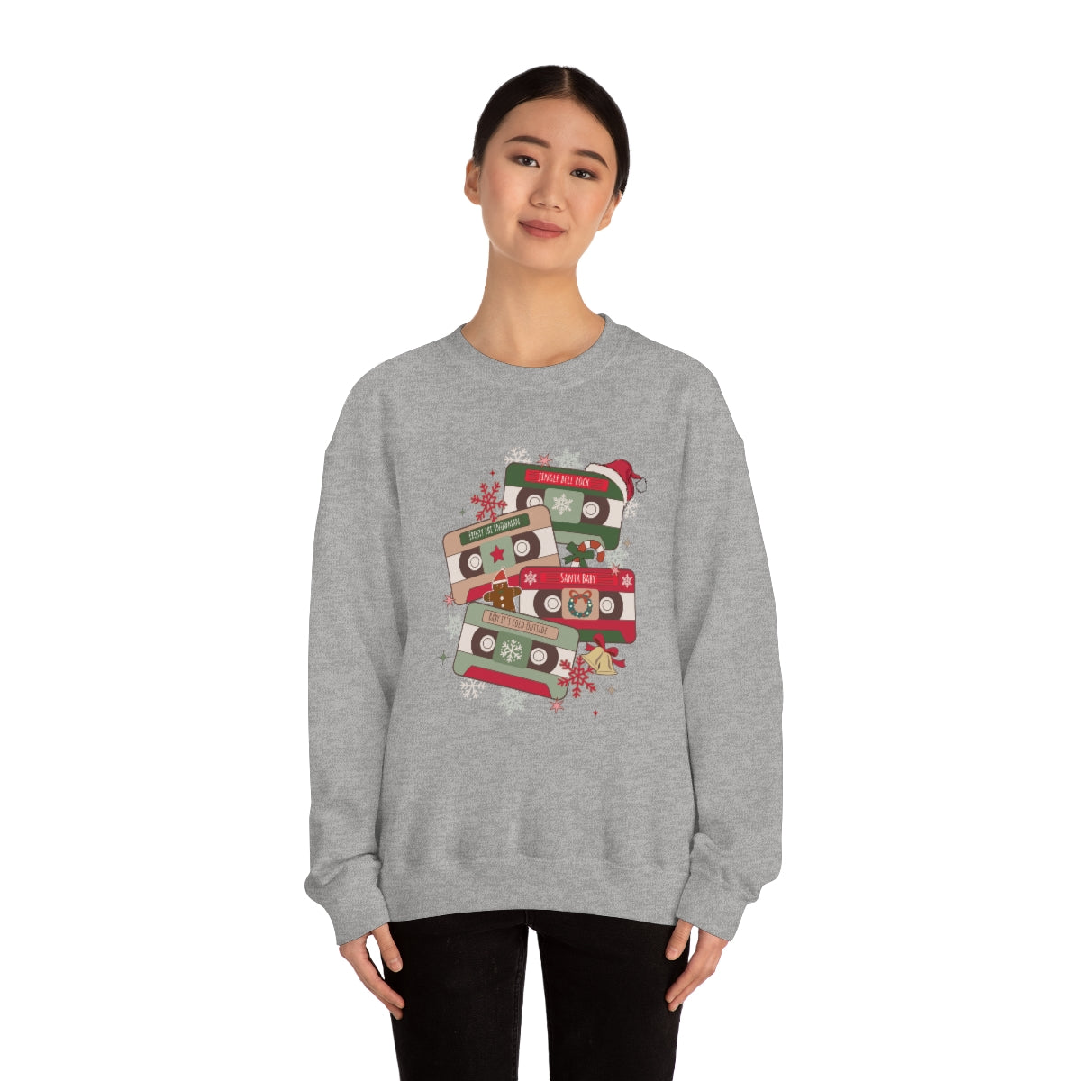 Retro Cassette Christmas Music Sweatshirt