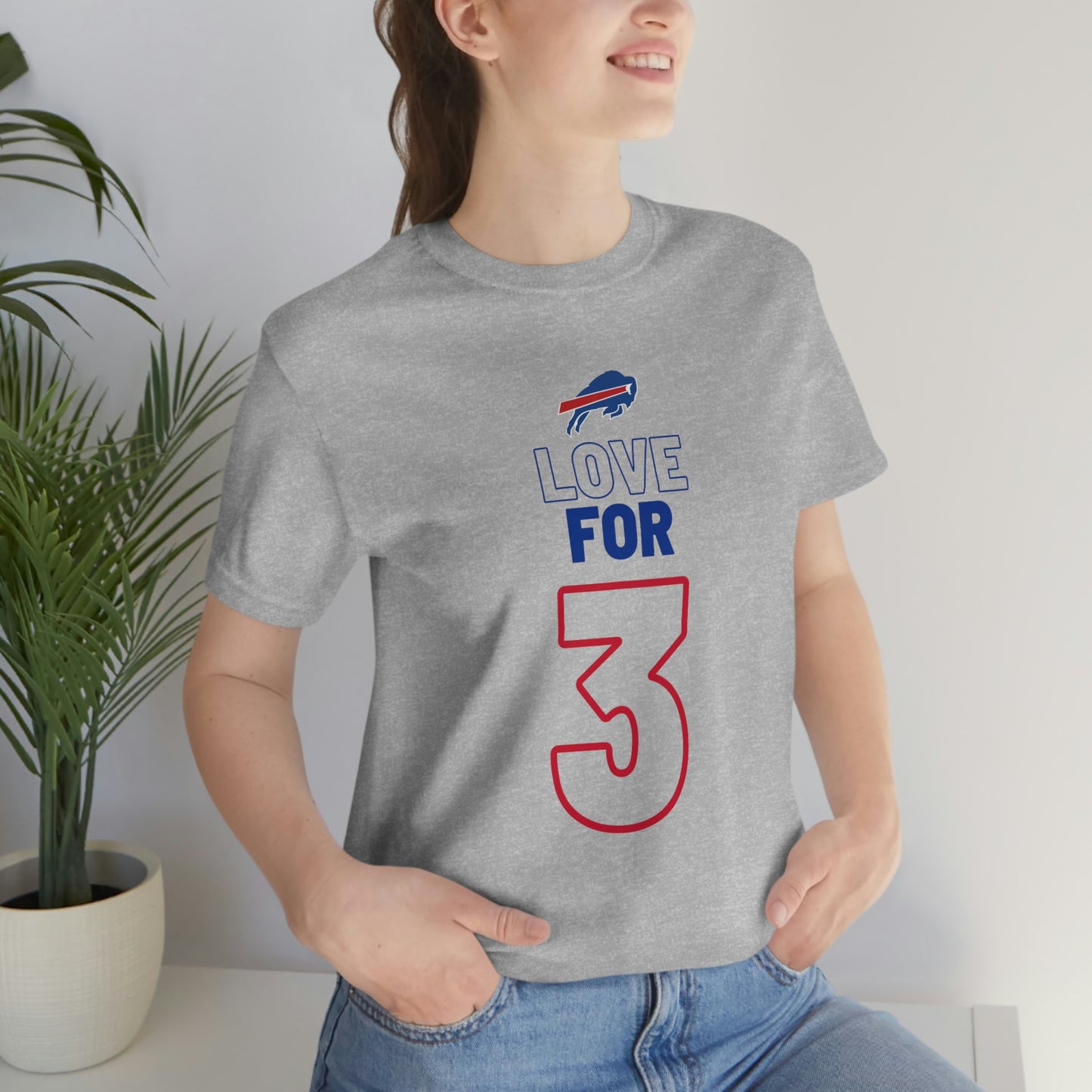 Love for #3 Damar Hamlin Supporter Unisex Jersey Short Sleeve Tee