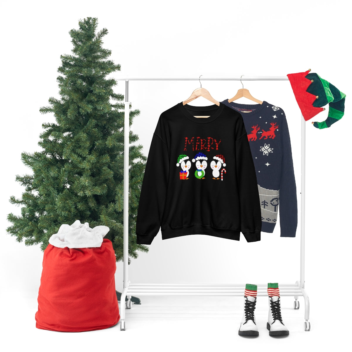 Merry Christmas Cute Penguins Xmas Holiday Sweatshirt