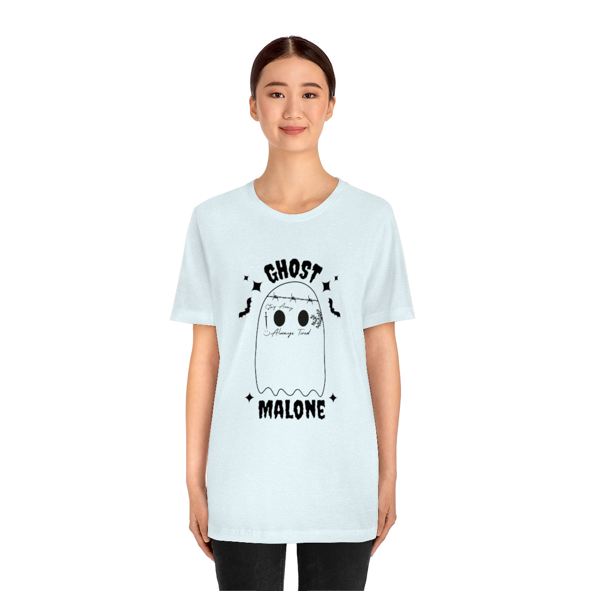 Ghost Malone Cool Halloween Tshirt, Funny Halloween T-Shirt Design on Unisex Jersey Short Sleeve Tee