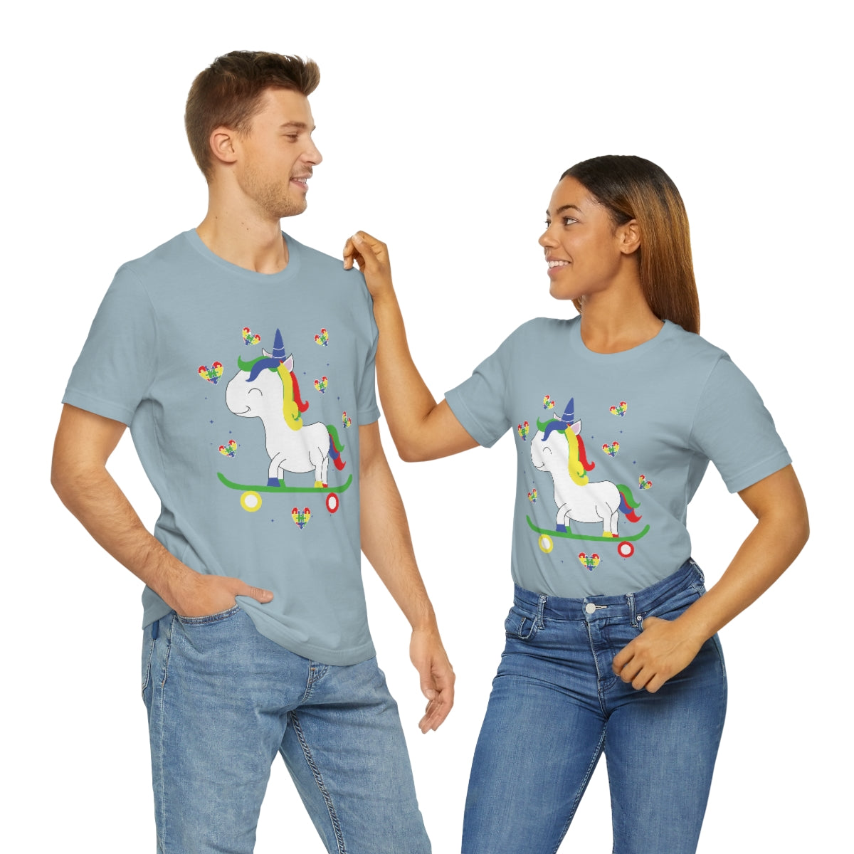 Cute Skateboarding Unicorn Autism Awareness Tshirt