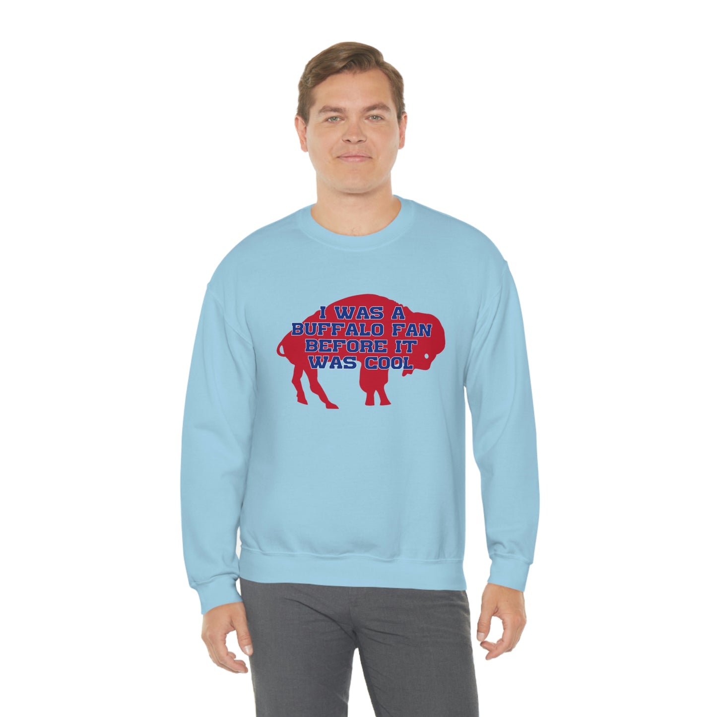 I Was a Buffalo Fan Before it was Cool Retro Red Logo Bills Mafia Football Crewneck Sweatshirt