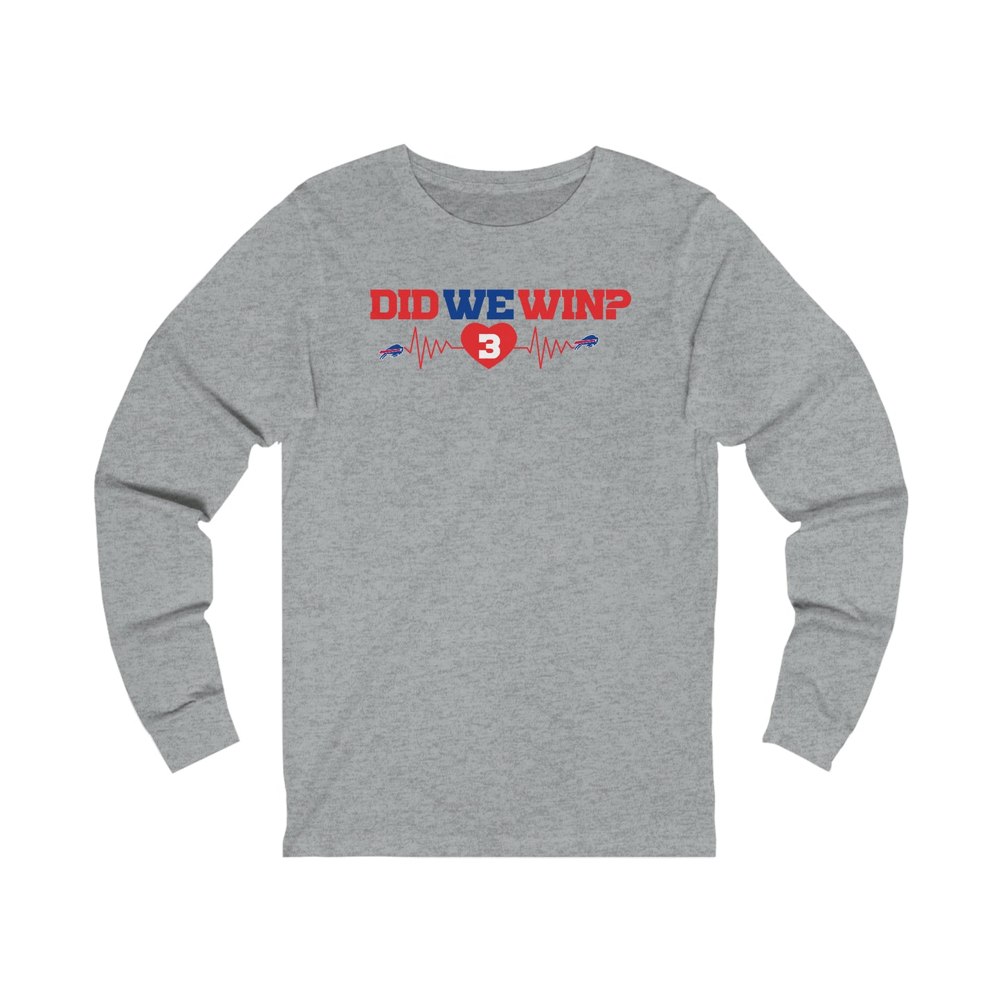 Did We Win? Heartbeat #3 Damar Hamlin Buffalo Bills Logo Unisex Jersey Long Sleeve Tee