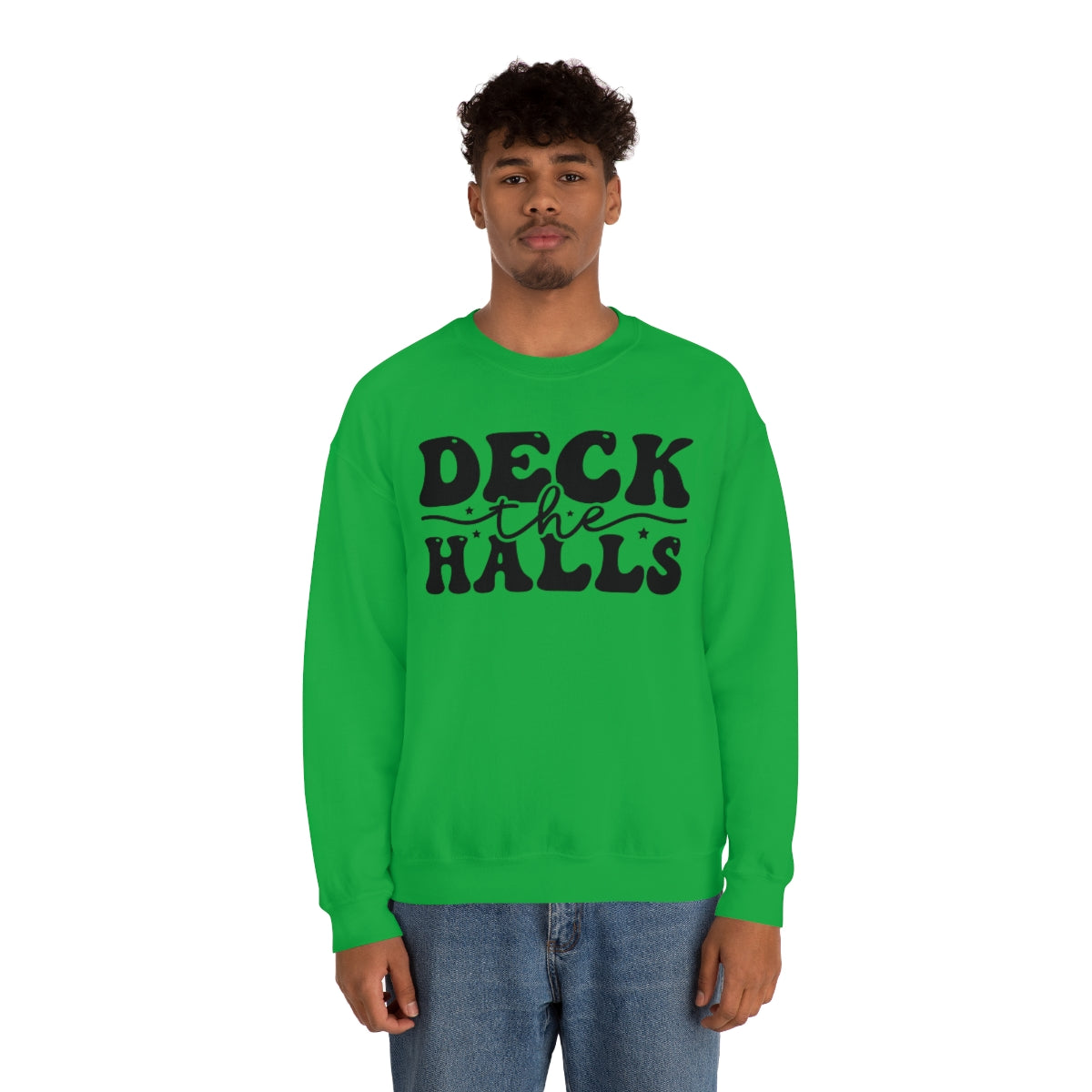 Deck the Halls Retro Lettering Christmas Sweatshirt