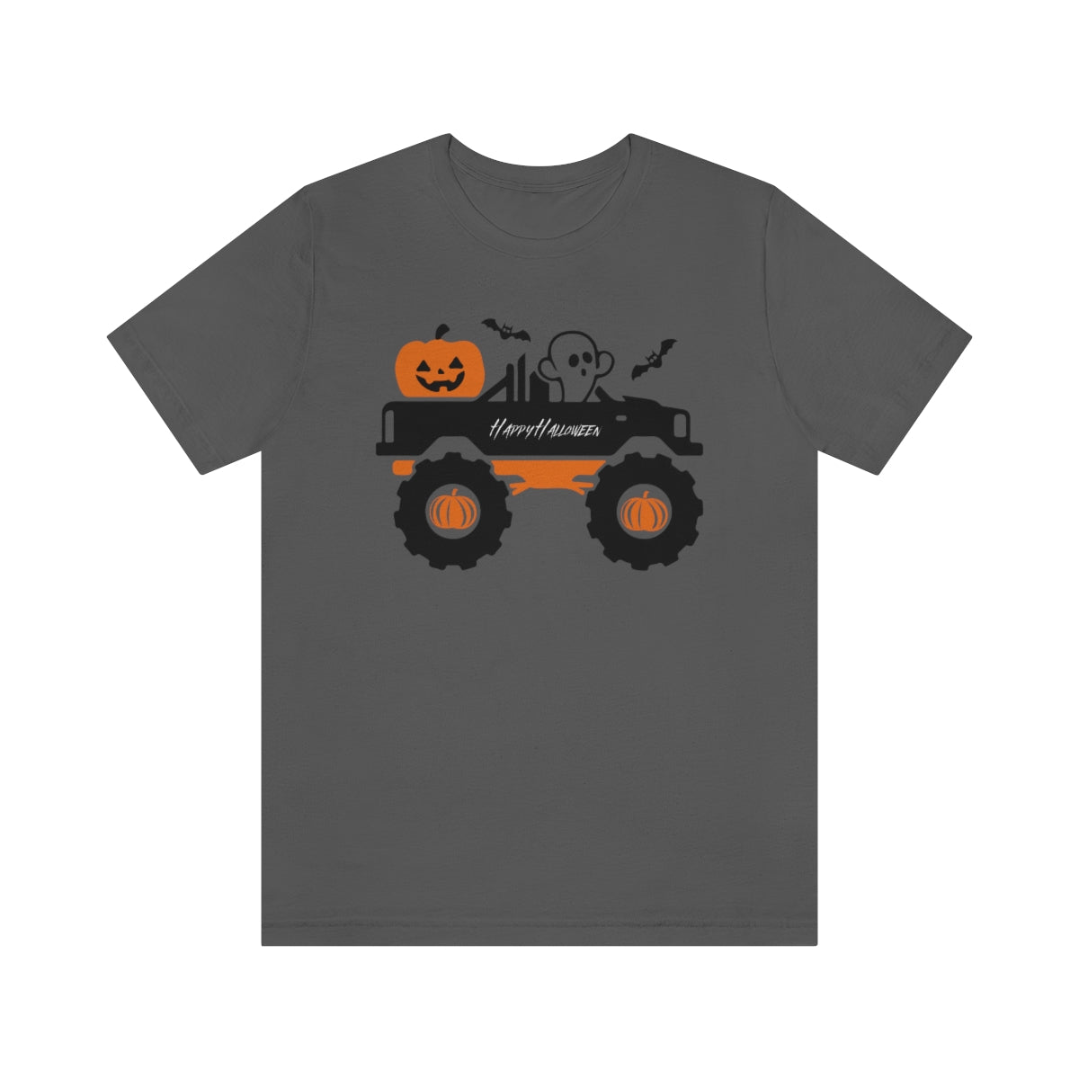 Big Rig Ghost Happy Halloween, Pumpkin Tshirt, Funny TShirt Design on Unisex Jersey Short Sleeve Tee