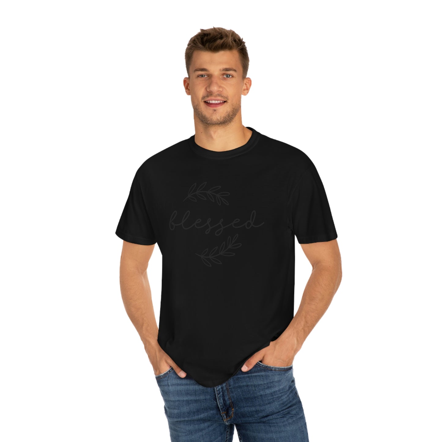 Blessed Olive Leaf Minimalist Font Tshirt