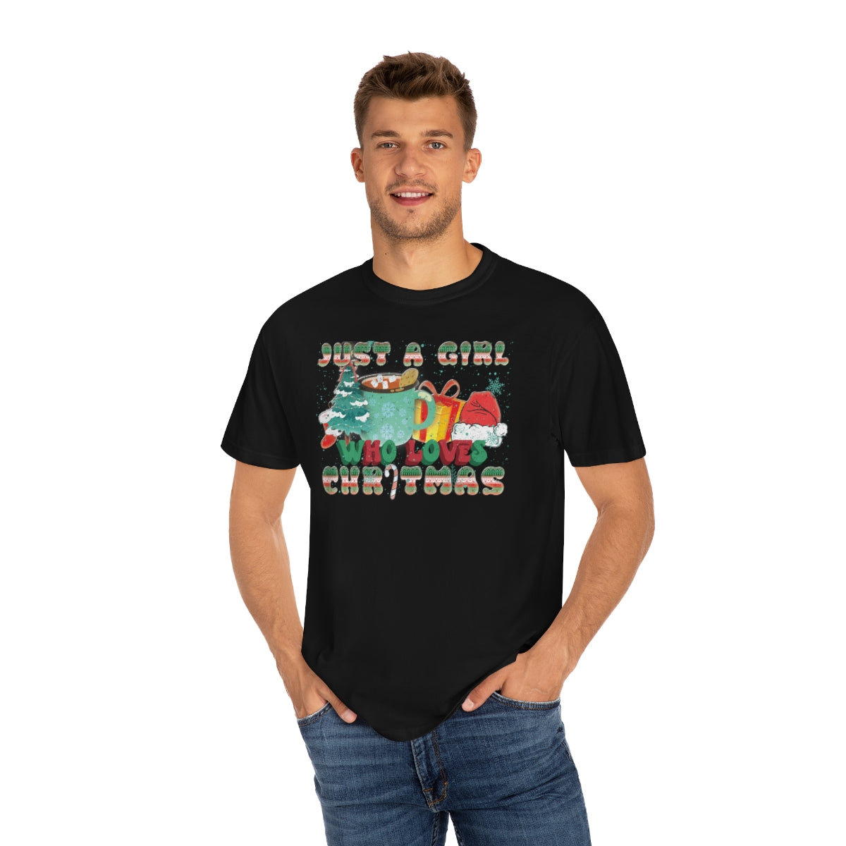 Just a Girl That Loves Christmas Retro Christmas Tshirt