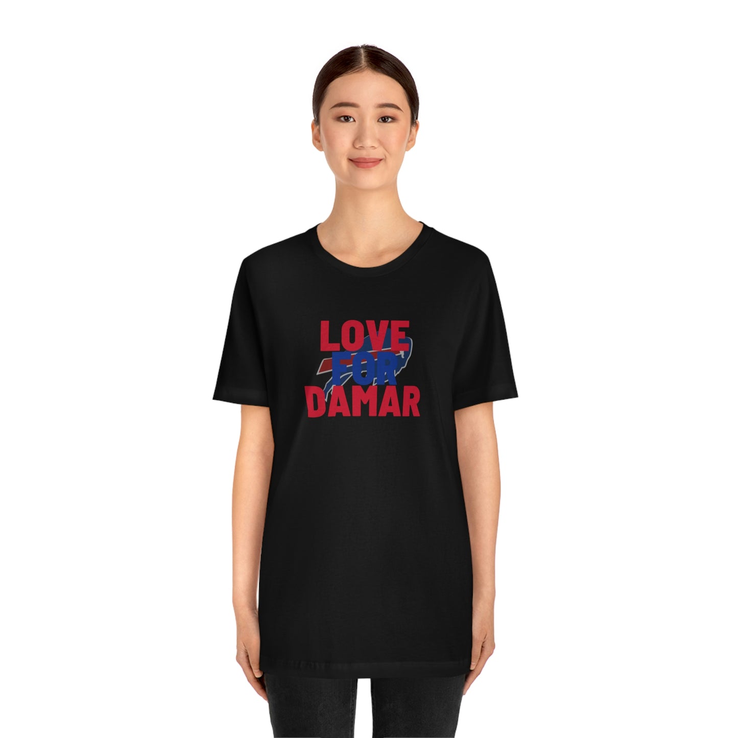 Love for Damar Buffalo Bills Logo #3 Damar Hamlin Supporter Unisex Jersey Short Sleeve Tee