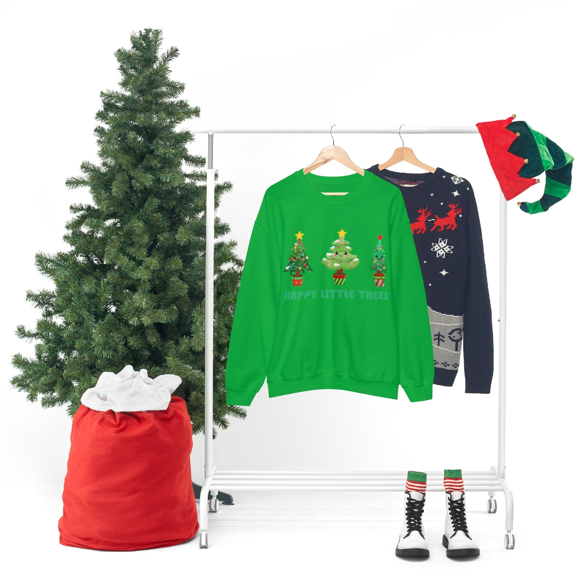 Cute Happy Little Christmas Xmas Trees Sweatshirt