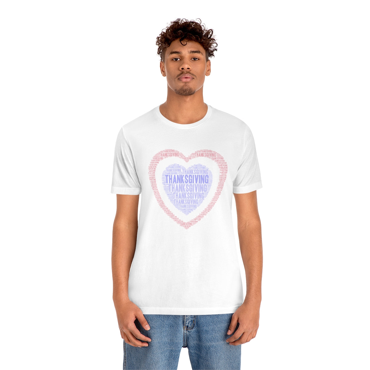 Cute Heart Thanksgiving Tshirt Design | Thanksgiving TShirt | Thanksgiving T-Shirt | Thanksgiving Teeshirt Design on Unisex Jersey Short Sleeve Tee