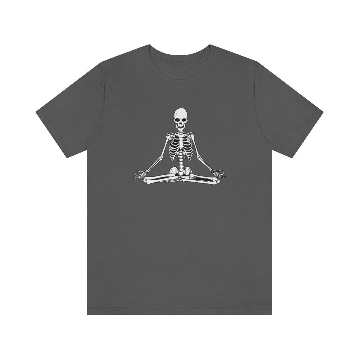 Meditating Yoga Skeleton TShirt, Funny Shirt, Namaste Skeleton, Halloween Lover Gift on Unisex Jersey Short Sleeve Tee