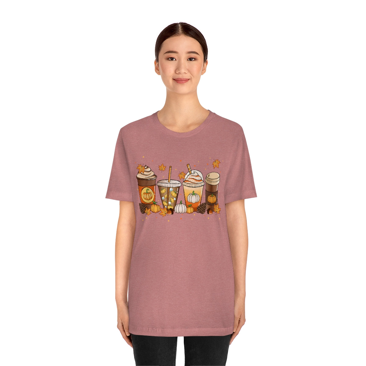 Fall Coffee Shirt Pumpkin Spice Coffee Design Short Sleeve Tshirt