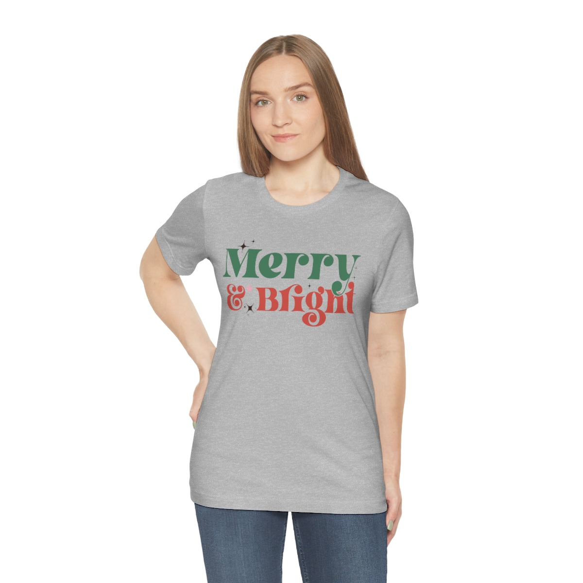 Retro Merry & Bright Vintage Style Christmas Xmas Holiday Tshirt