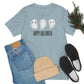 Three Ghosts Cute Happy Halloween Tshirt, Funny TShirt Design on Unisex Jersey Short Sleeve Tee