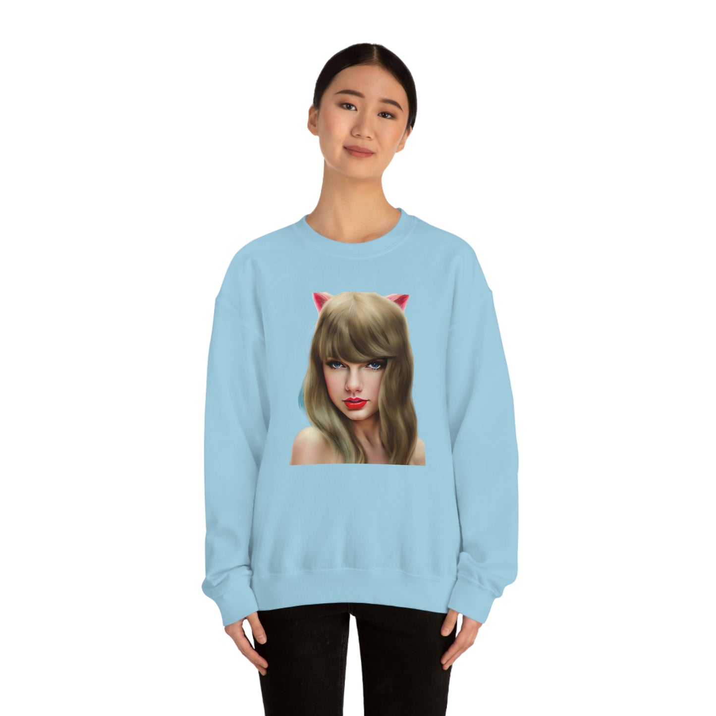 Taylor Swift Cat Ears T Swift Taylor Swift Merch Fan Swifty Gift Crewneck Sweatshirt