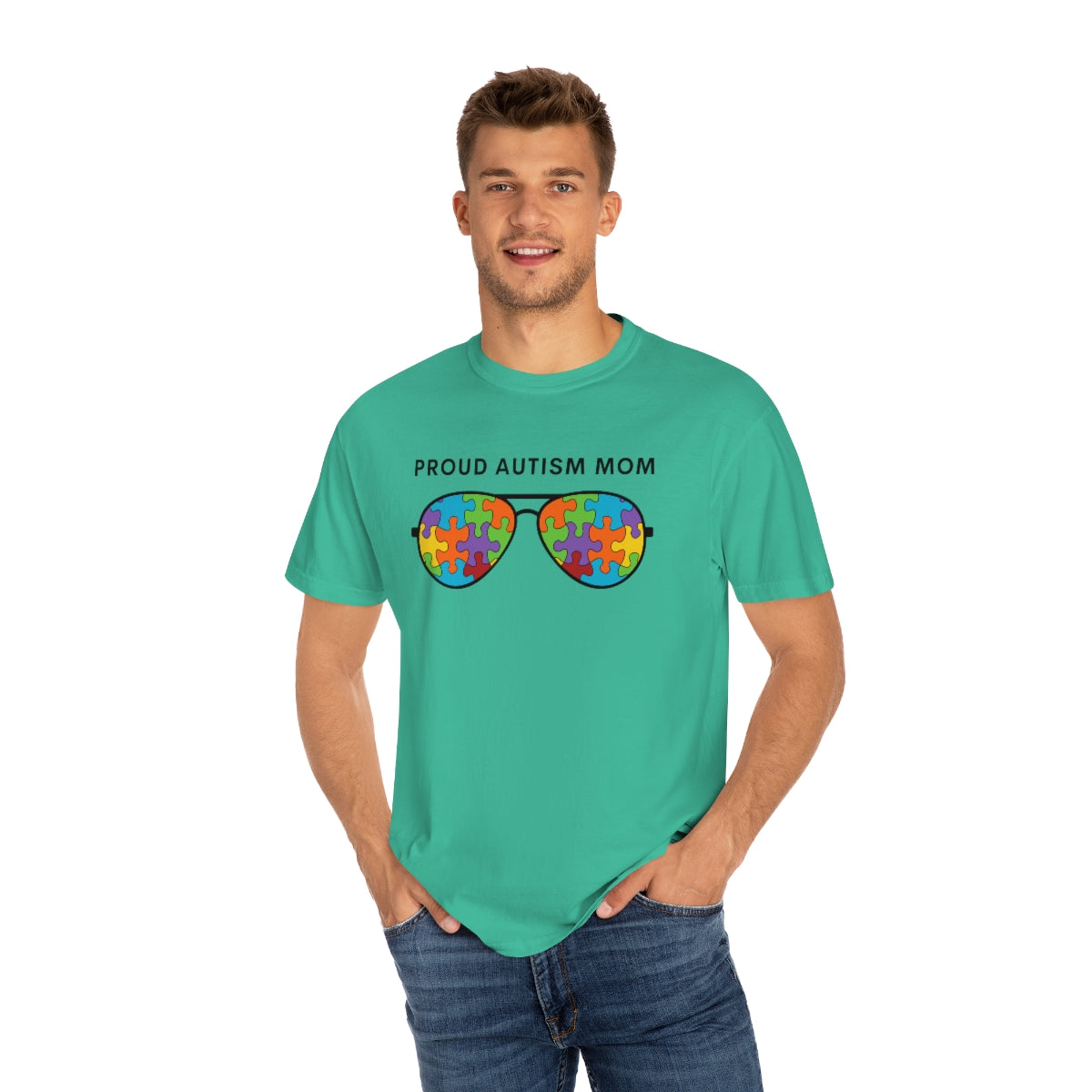 Proud Autism Mom Sunglasses Puzzle Pieces Autism Awareness Tshirt