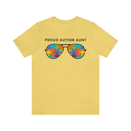 Proud Autism Aunt Sunglasses Tshirt