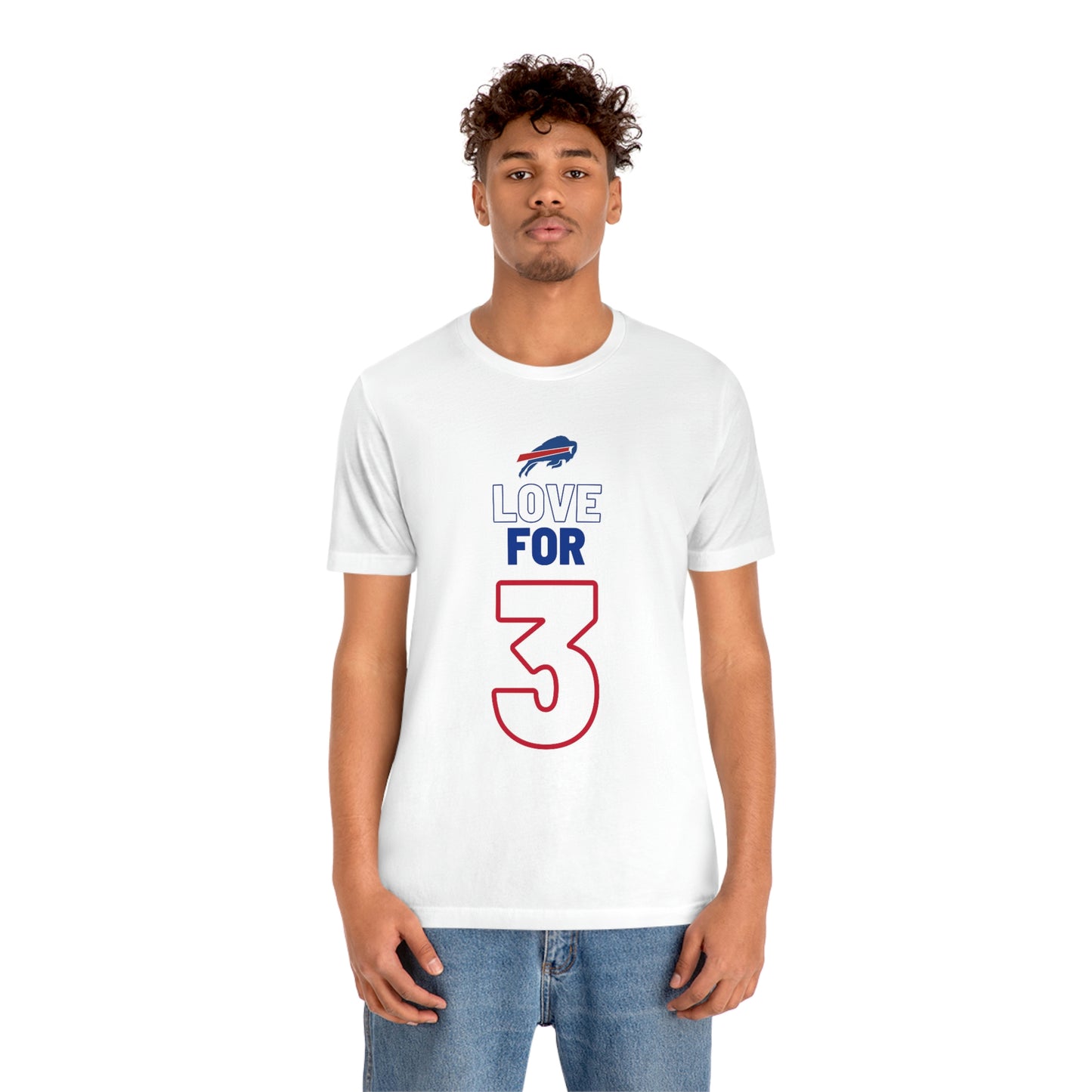 Love for #3 Damar Hamlin Supporter Unisex Jersey Short Sleeve Tee