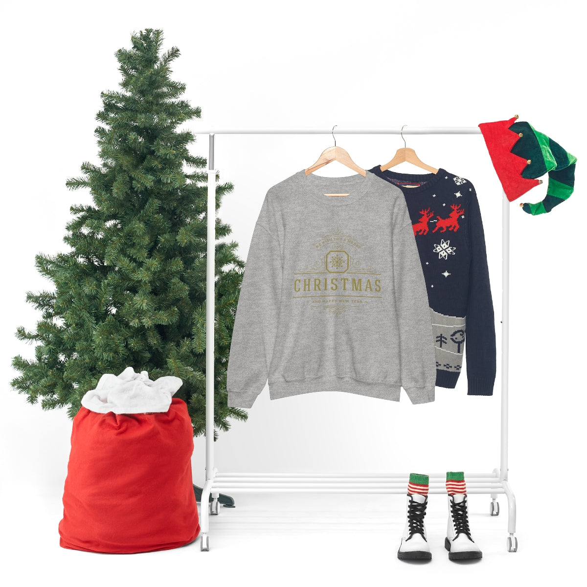 Wish You a Merry Christmas Snowflake Gold Sweatshirt