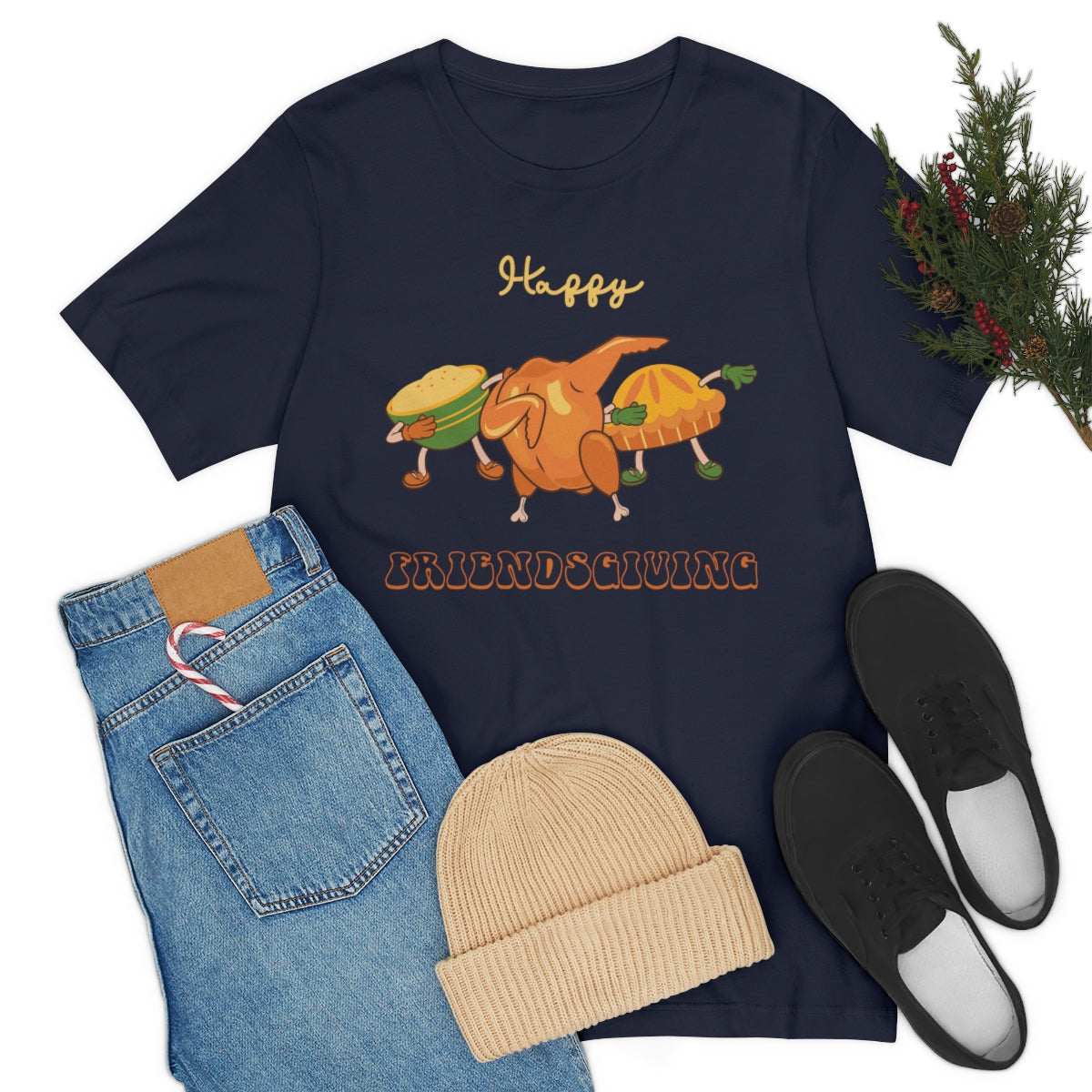 Happy Friendsgiving Thanksgiving Dinner Themed Tshirt