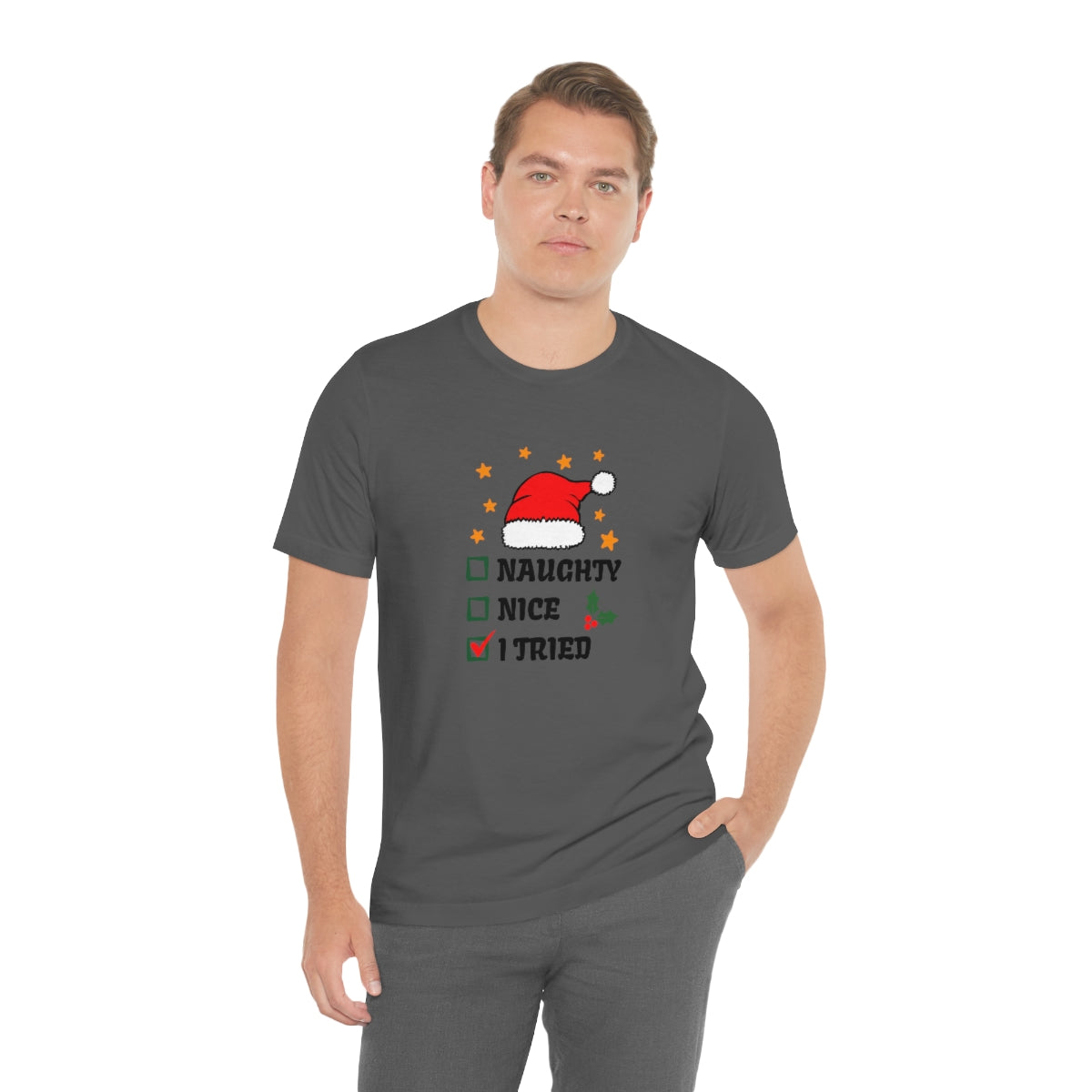 Naughty Nice I Tried Christmas Tshirt